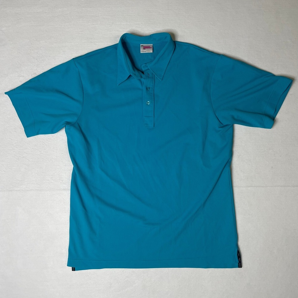 J. Lindeberg Future Sports Mens Polo Shirt Short Sleeve‎ Athletic Golf Blue GUC